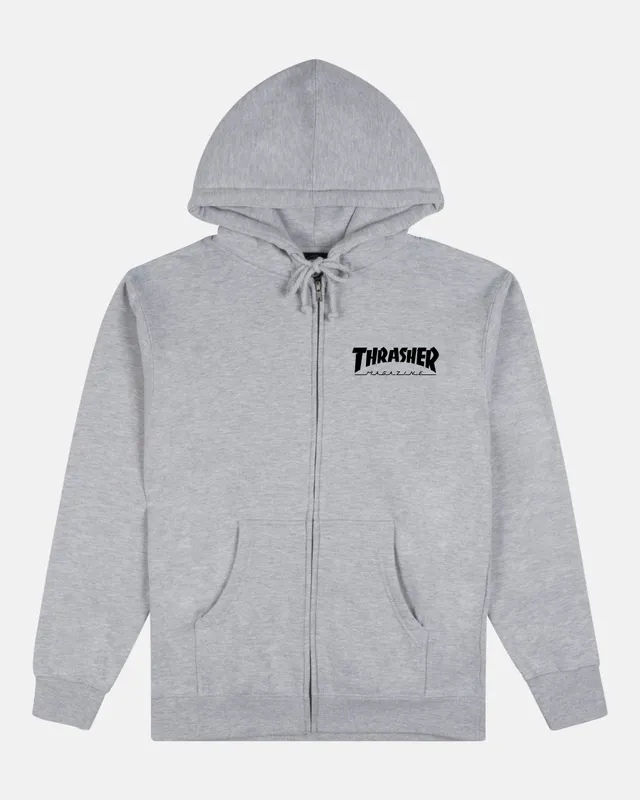 Thrasher Mag Logo Zip felpa full-zip grigia logo