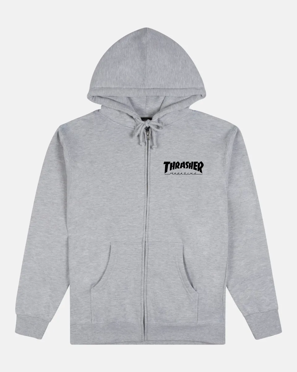 Thrasher Mag Logo Zip felpa full-zip grigia logo