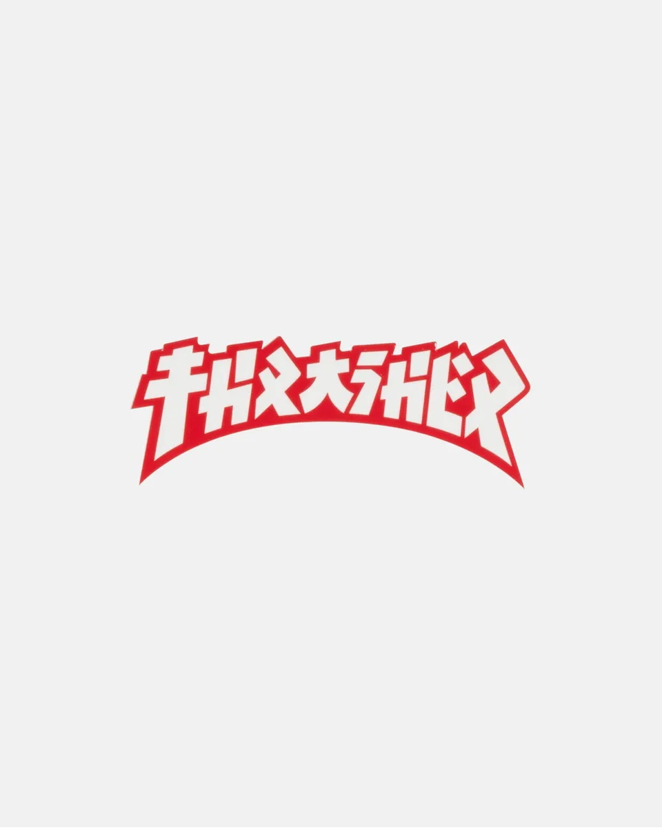 Thrasher Godzilla Die Cut adesivo bianco skate 4"