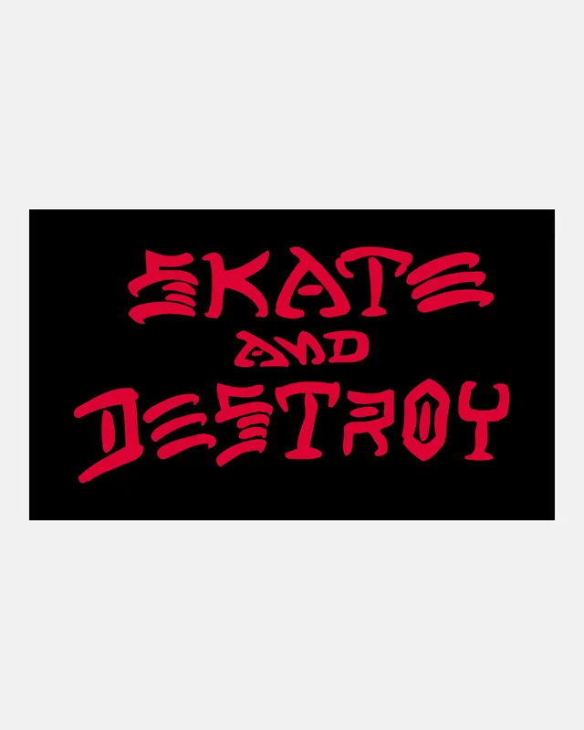 Thrasher Skate And Destroy Adesivo Nero Rosso