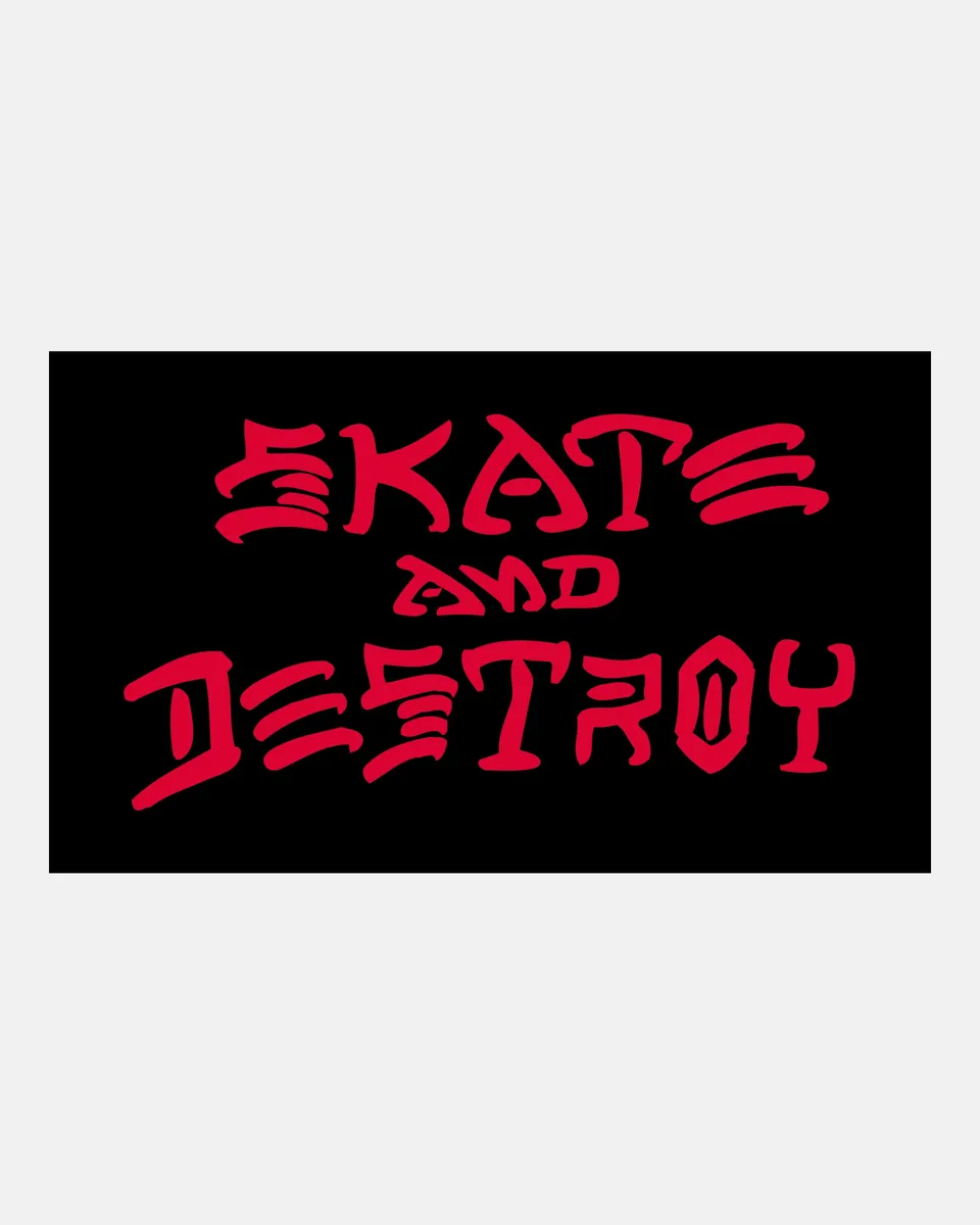Thrasher Skate And Destroy Adesivo Nero Rosso