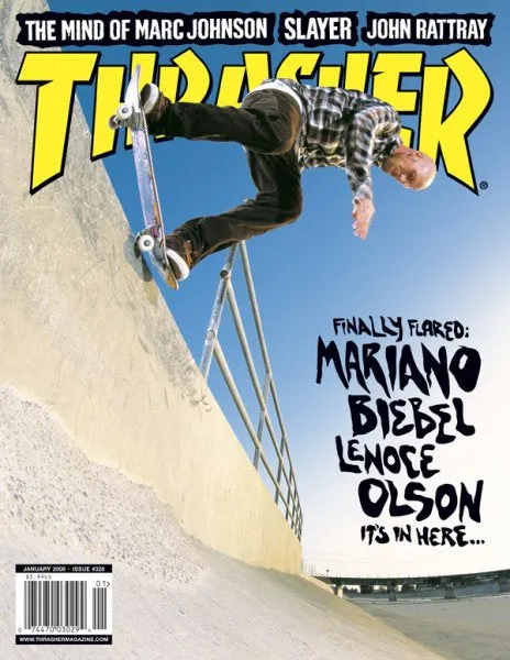 Thrasher Gennaio 2008 rivista copia singola Marc Johnson