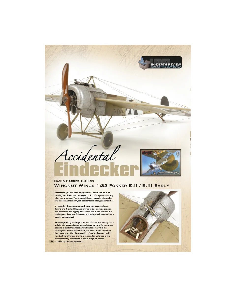 AFV Modeller AIR45 Wingnut Wings Fokker E.II articolo PDF copia singola