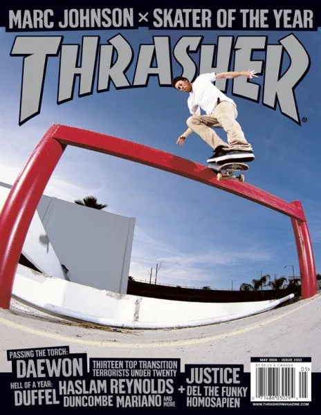 Thrasher Magazine Maggio 2008 Rivista Marc Johnson SOTY