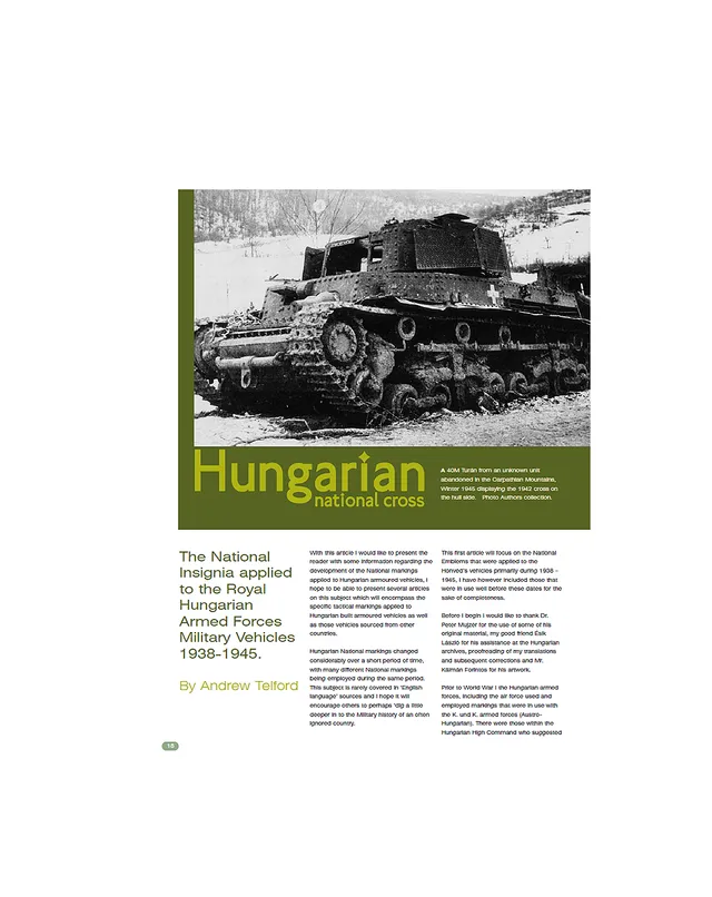 AFV Modeller Issue 28 articolo PDF Hungarian National Cross