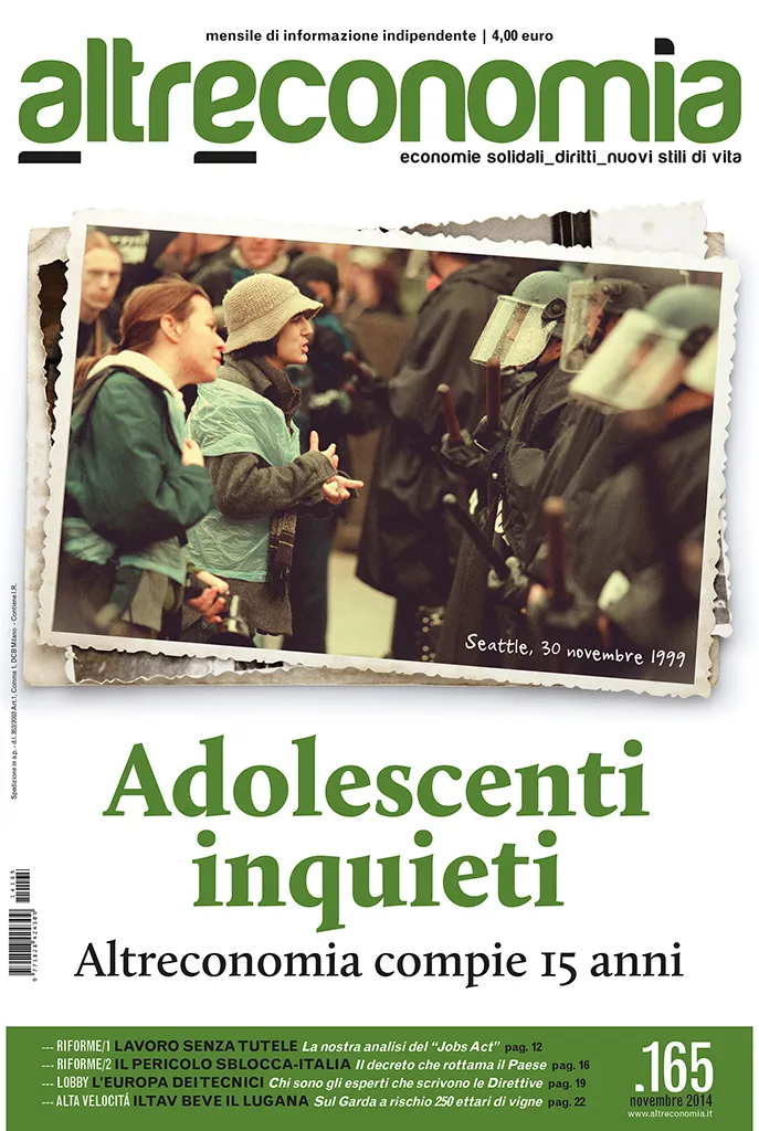 Altreconomia 165 Adolescenti inquieti rivista novembre