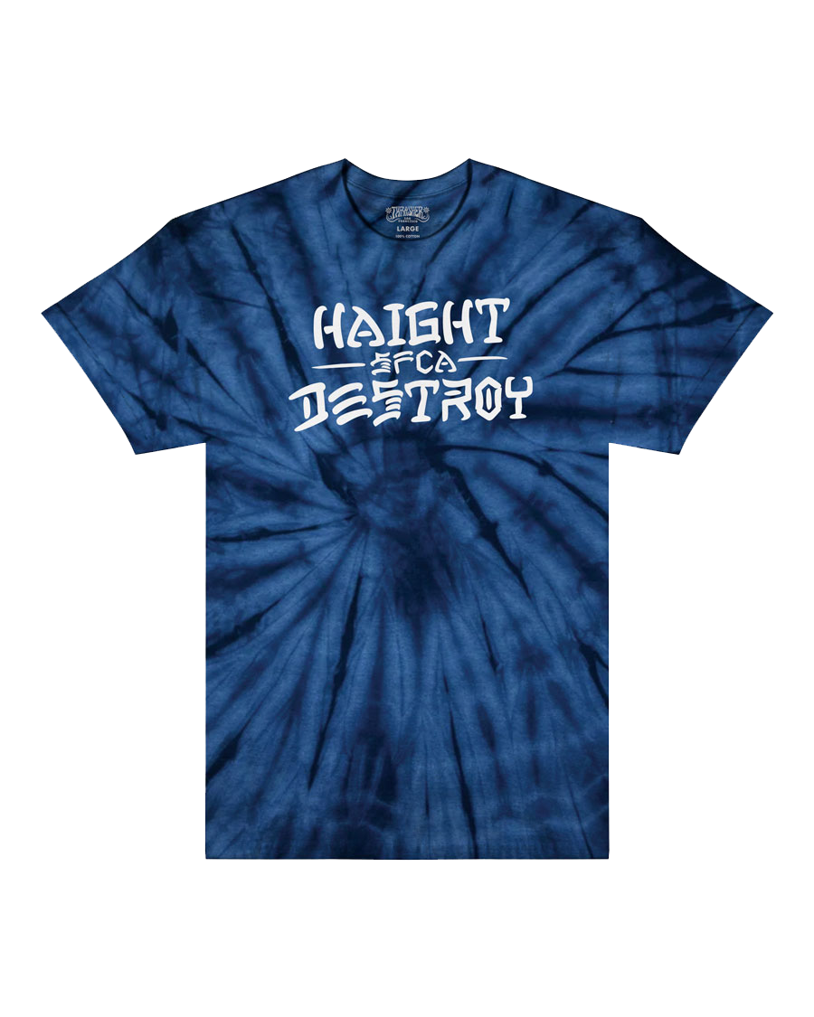 Thrasher Haight and Destroy t-shirt spider navy maglia