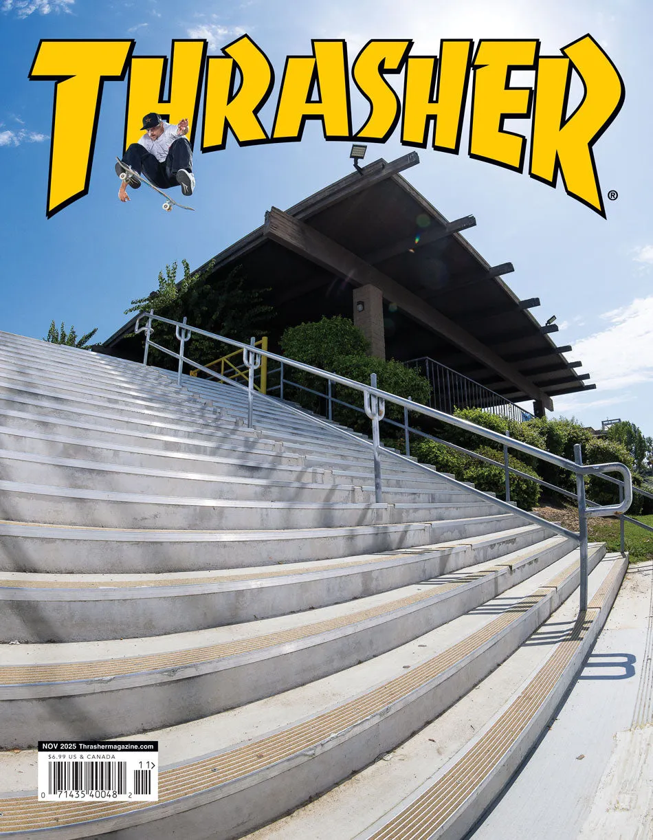 Thrasher novembre 2025 rivista Joslin cover copia singola