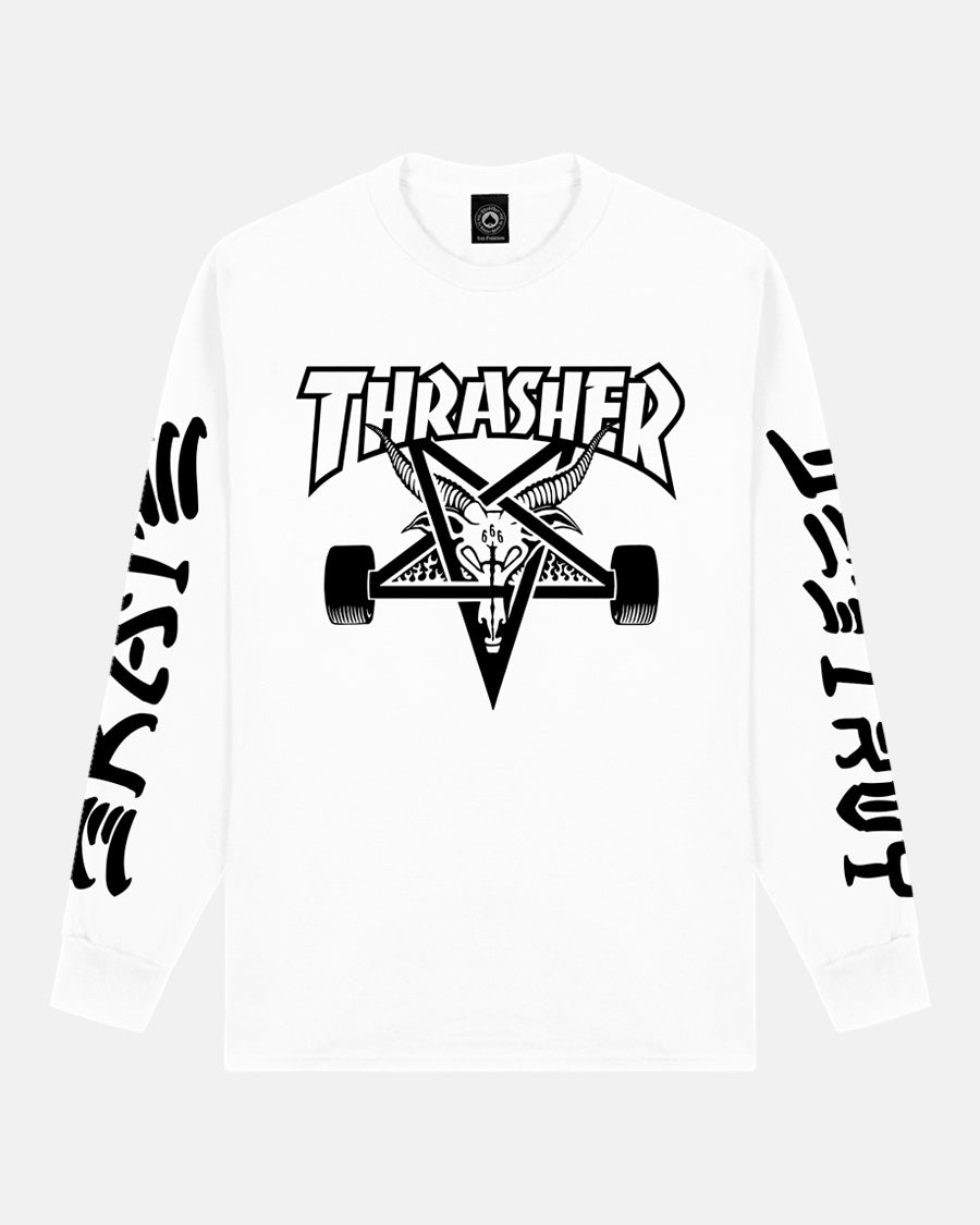 Thrasher Goat Destroy maglia maniche lunghe bianca