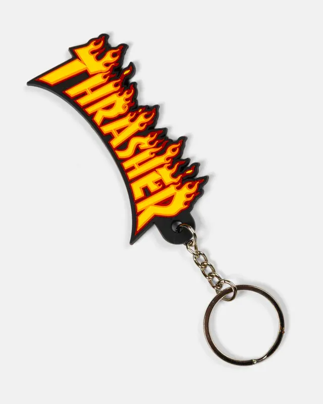 Thrasher Flame portachiavi gomma 3x1,5 pollici