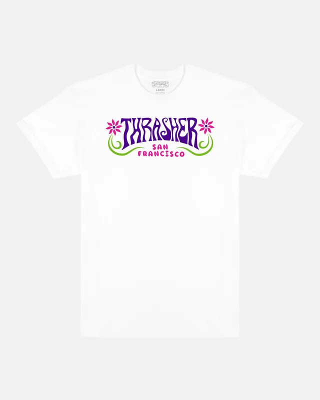 Thrasher Flower Power t-shirt bianca stampa floreale