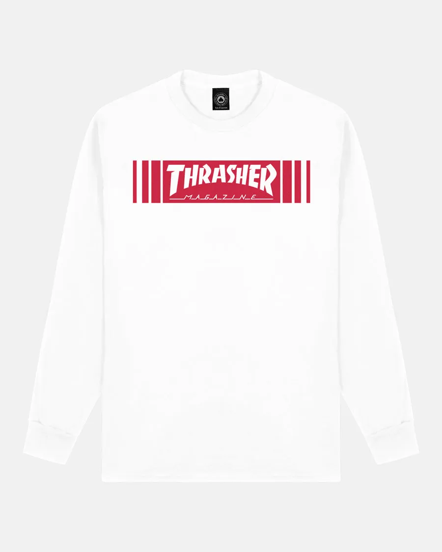 Thrasher Bar Long Sleeve maglia manica lunga bianca