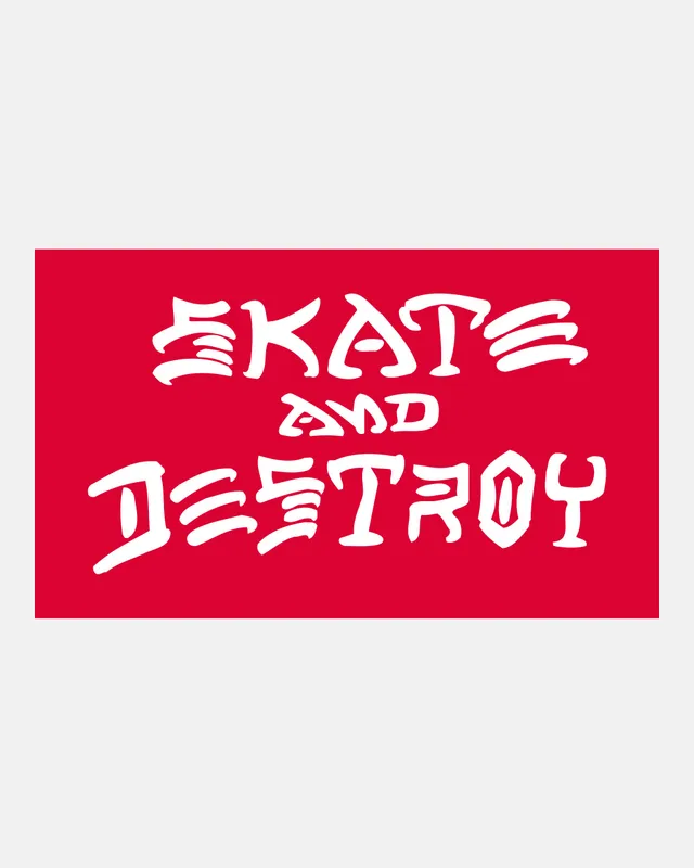 Thrasher Skate and Destroy sticker rosso bianco