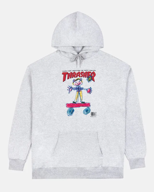 Thrasher Kid Cover Hoodie felpa grigia ash grey