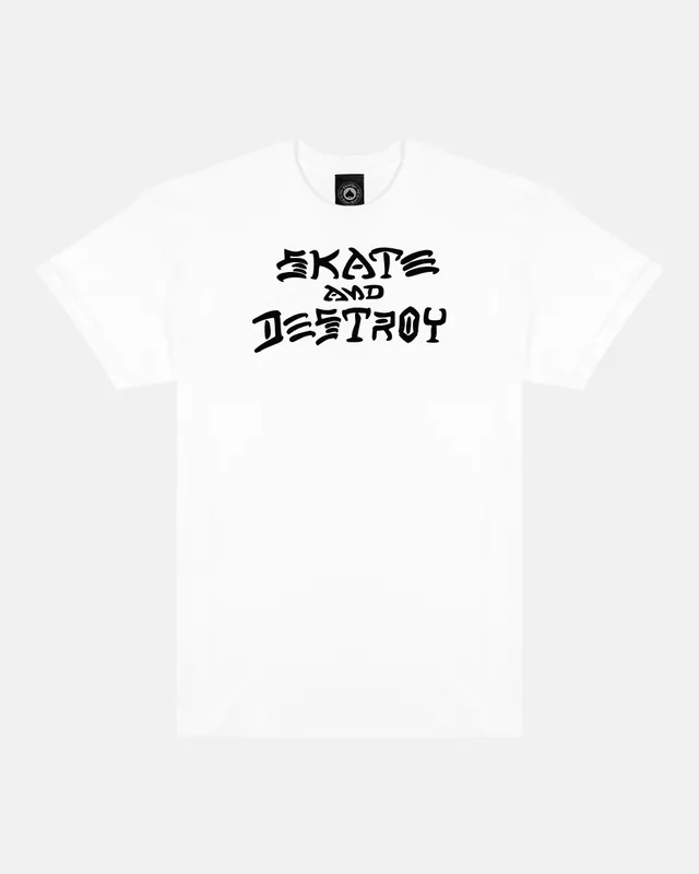 Thrasher Skate And Destroy T-Shirt Maglietta Bianca