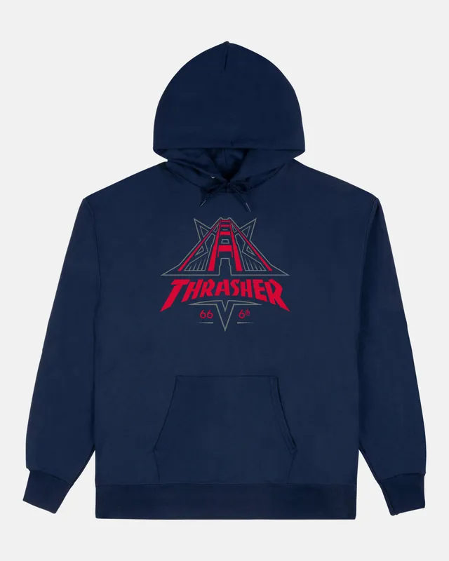 Thrasher Golden Gate felpa navy cotone