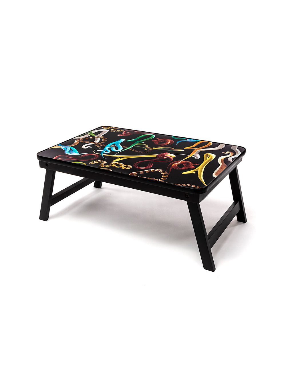 TOILETPAPER Sofa Tray vassoio legno gambe pieghevoli 56x38 cm