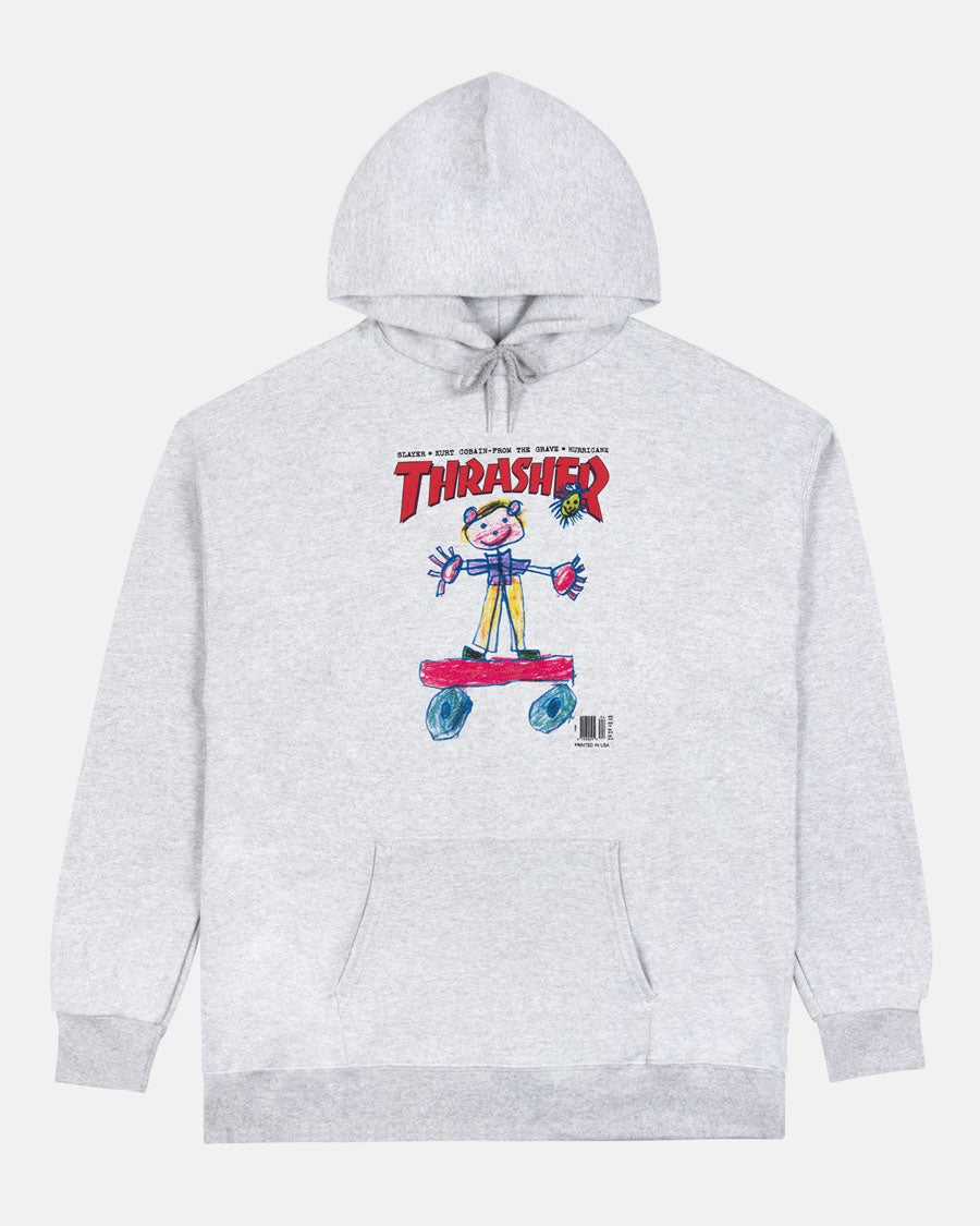 Thrasher Kid Cover Hoodie felpa grigia ash grey