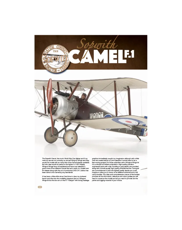 AFV Modeller AIR72 articolo PDF Sopwith Camel aerei