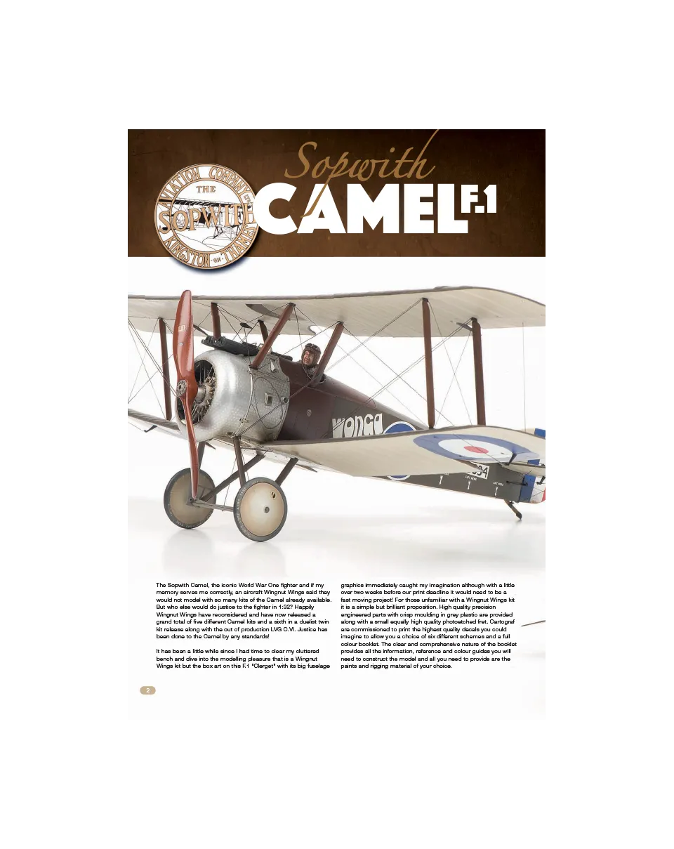AFV Modeller AIR72 articolo PDF Sopwith Camel aerei