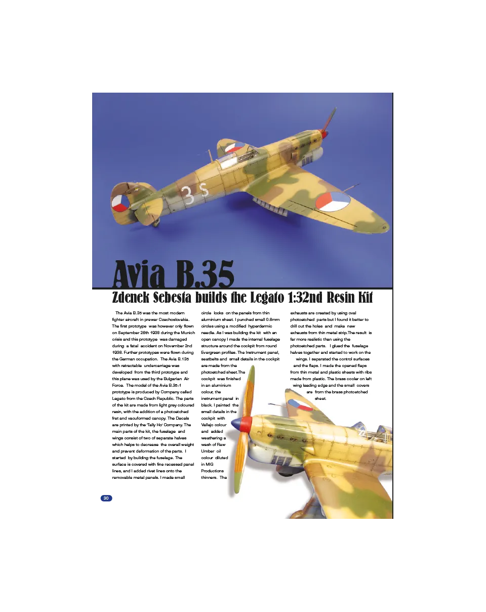 AFV Modeller AIR18 Avia B-35 articolo PDF aereo ceco