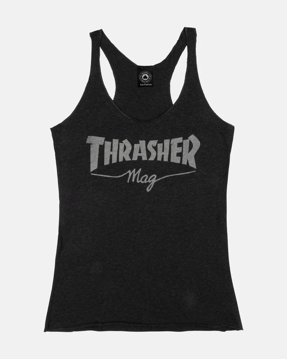 Thrasher Mag Logo canotta donna nera slim fit