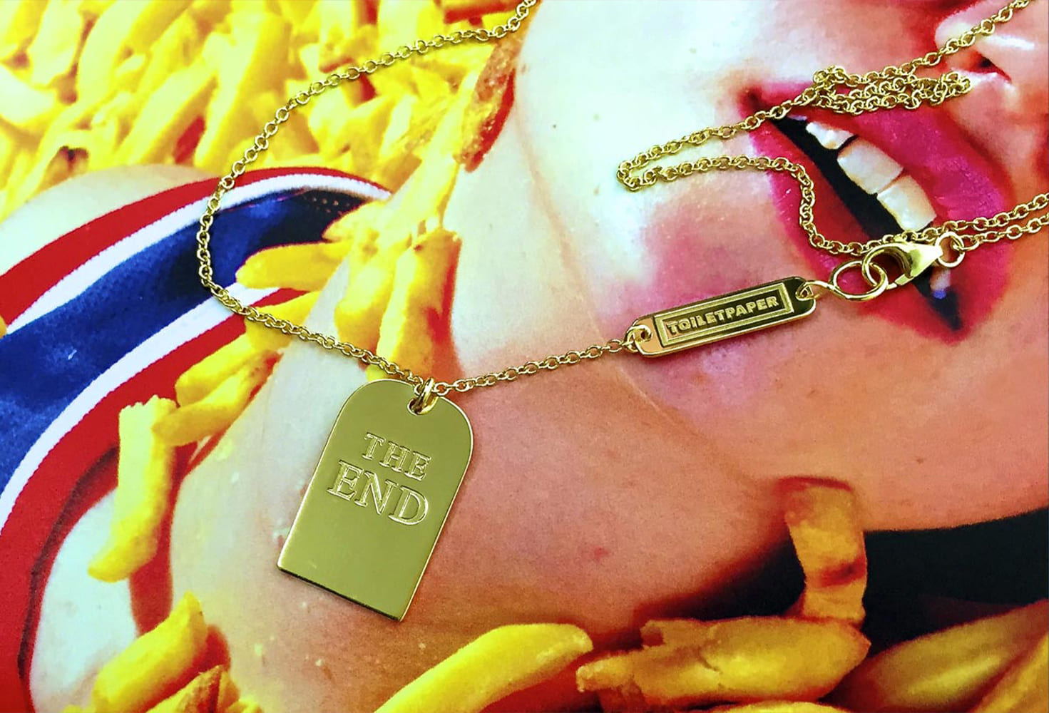 TOILETPAPER Endless Golden Necklace Medium collana argento The End