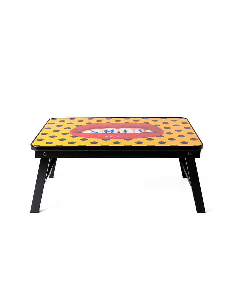 TOILETPAPER Sofa Tray vassoio legno gambe pieghevoli 56x38 cm