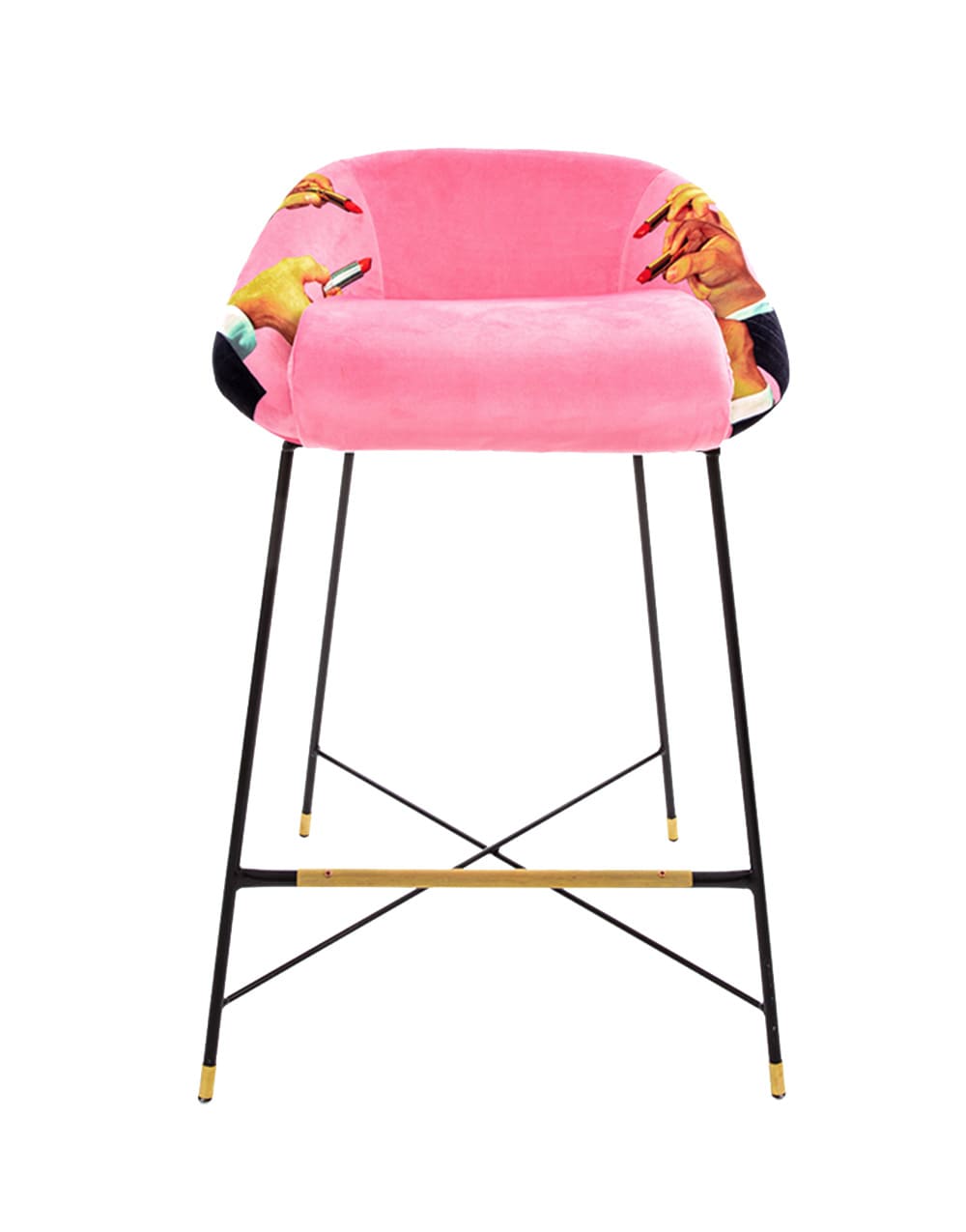 TOILETPAPER sgabello alto Revolver 58x60 h92 cm imbottito