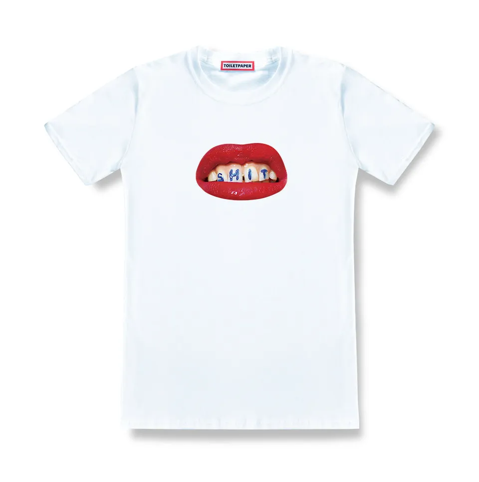 TOILETPAPER Shit t-shirt cotone bianca taglia M