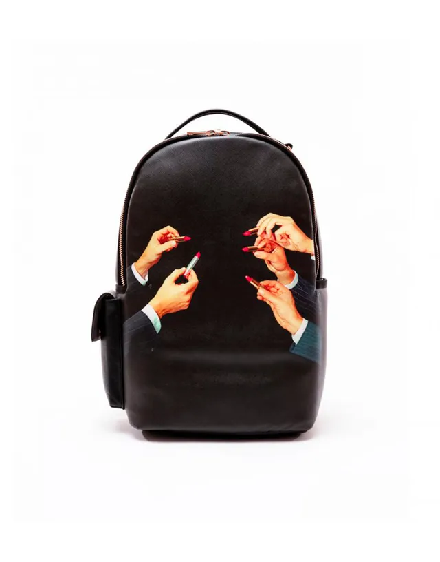 TOILETPAPER Rucksack Black Lipstick zaino PVC 33x43