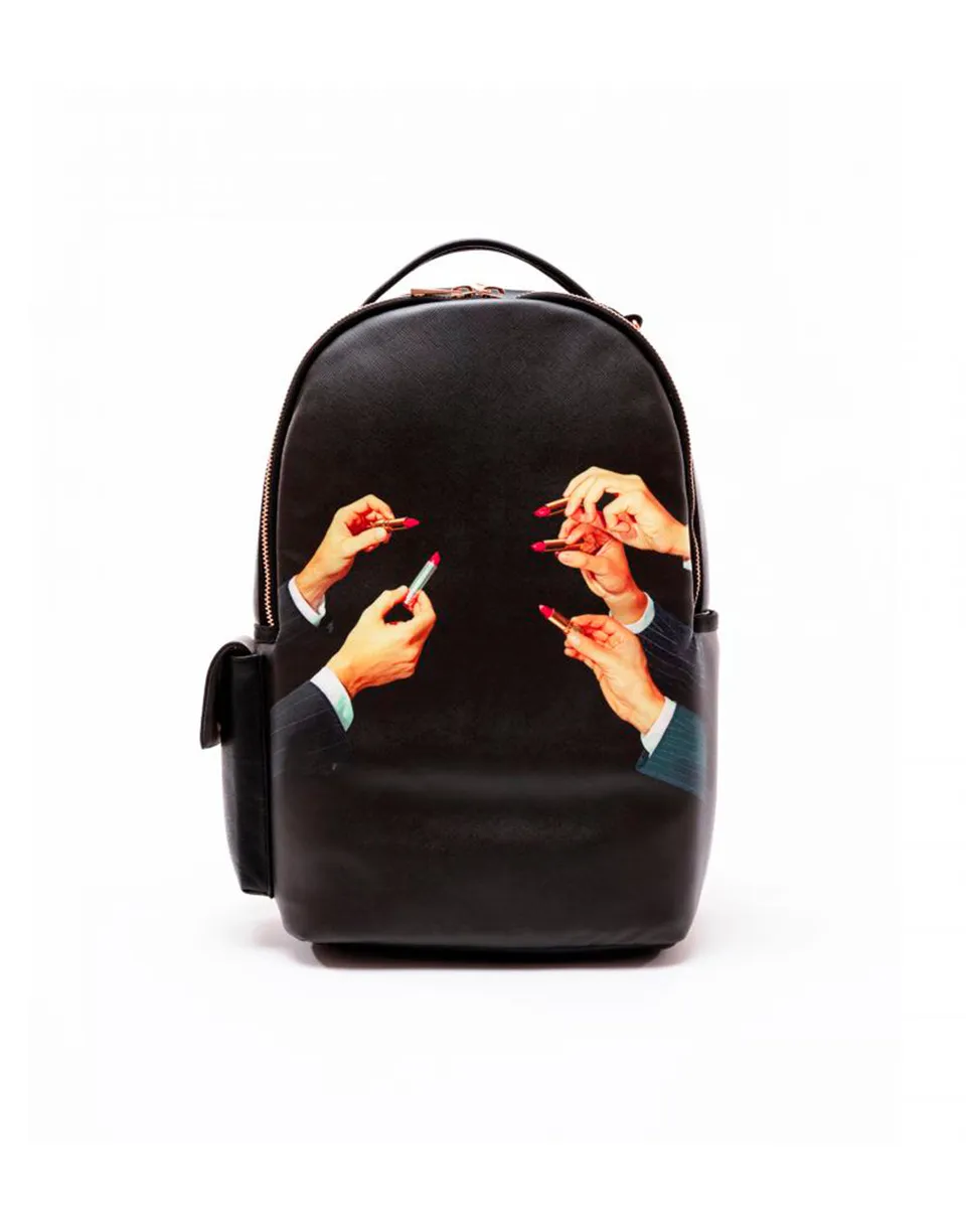 TOILETPAPER Rucksack Black Lipstick zaino PVC 33x43
