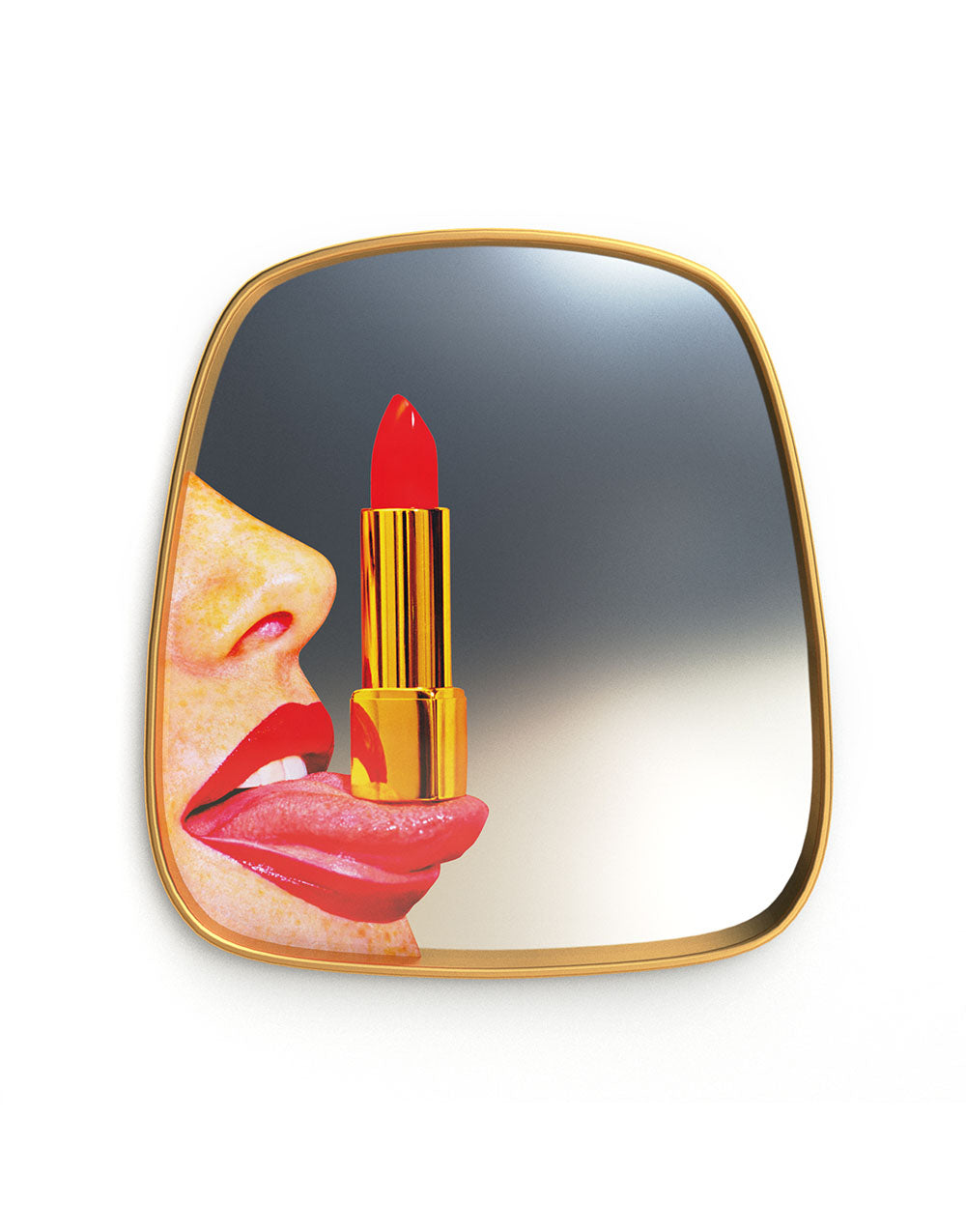 TOILETPAPER Mirror specchio Lipsticks cornice oro 54x59