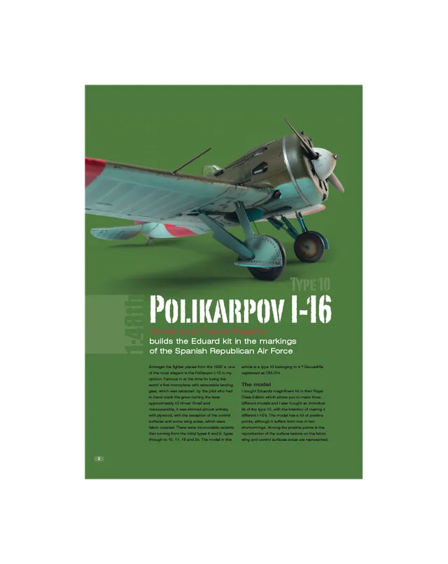 AFV Modeller AIR15 Polikarpov I-16 rivista pdf numero