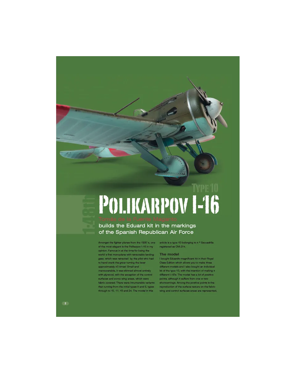 AFV Modeller AIR15 Polikarpov I-16 rivista pdf numero