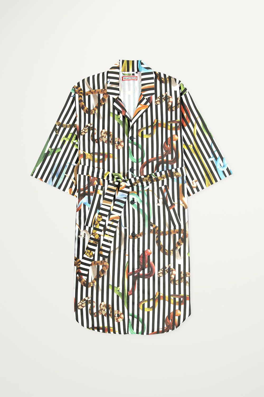 TOILETPAPER Snakes Stripes camicia da notte cotone satin S/M-L/XL
