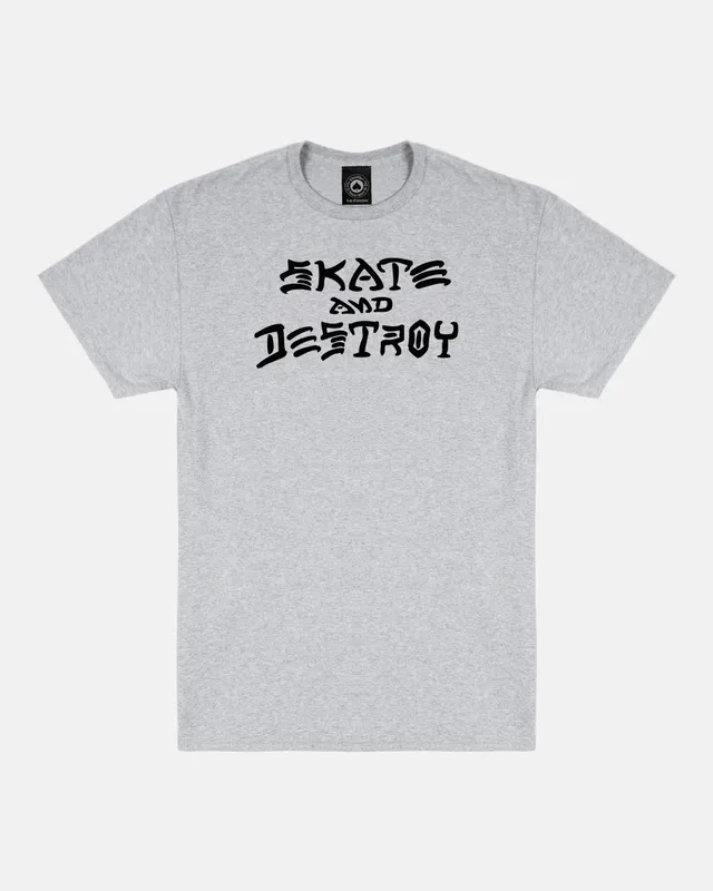 Thrasher Skate and Destroy t-shirt grigia cotone