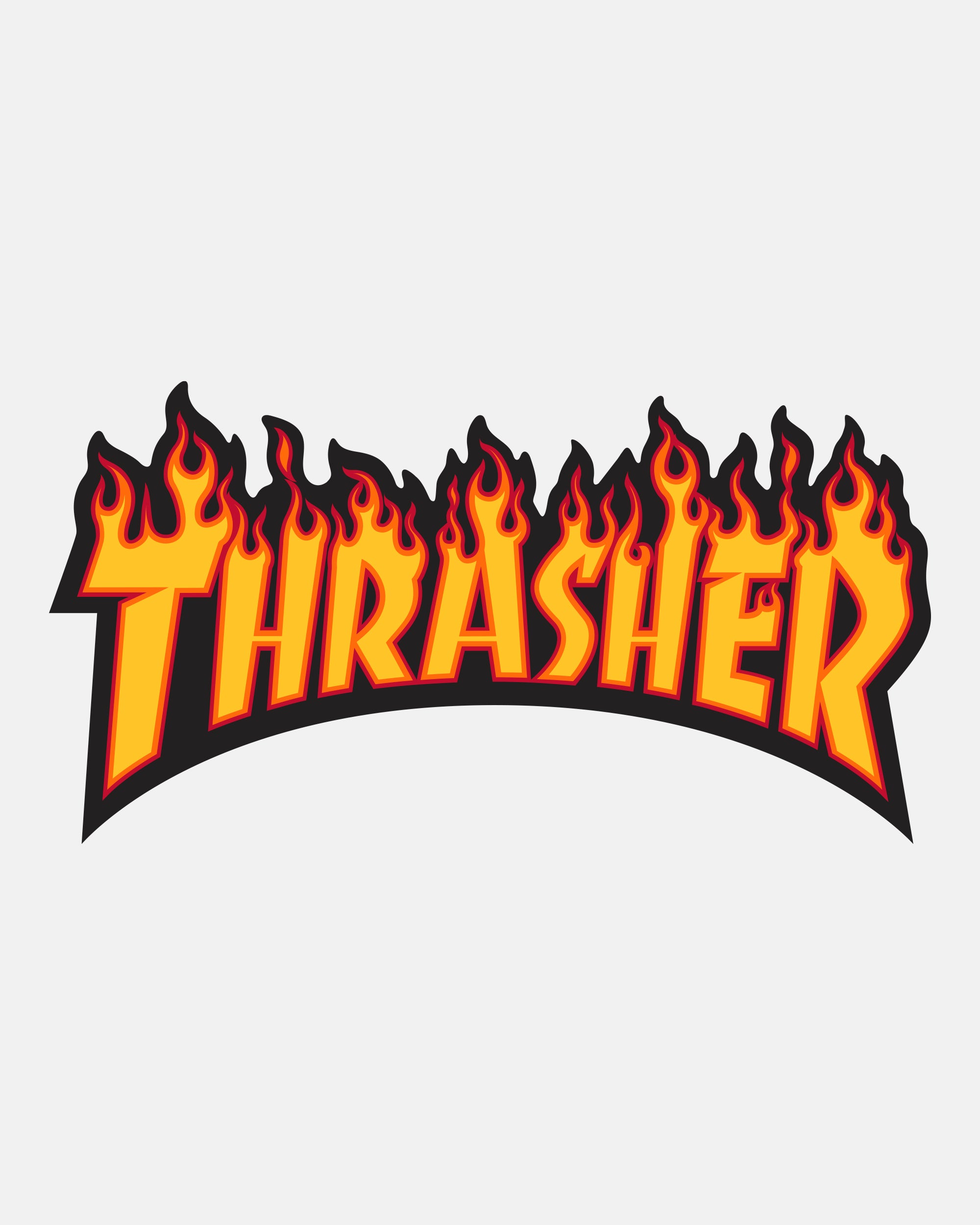 Thrasher Flame Sticker Adesivo Giallo Fiamma