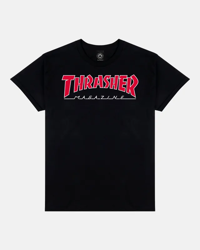 Thrasher Outlined t-shirt nera cotone