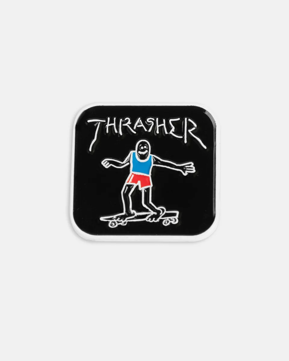 Thrasher Gonz spilla smaltata nera 2,5 cm