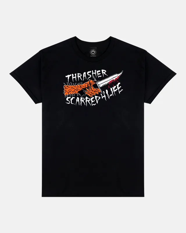Thrasher Scarred t-shirt nera grafica Neckface