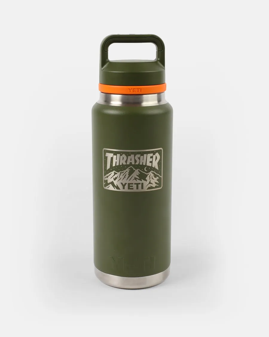 Thrasher Yeti Rambler 36 Oz borraccia olive arancio termica