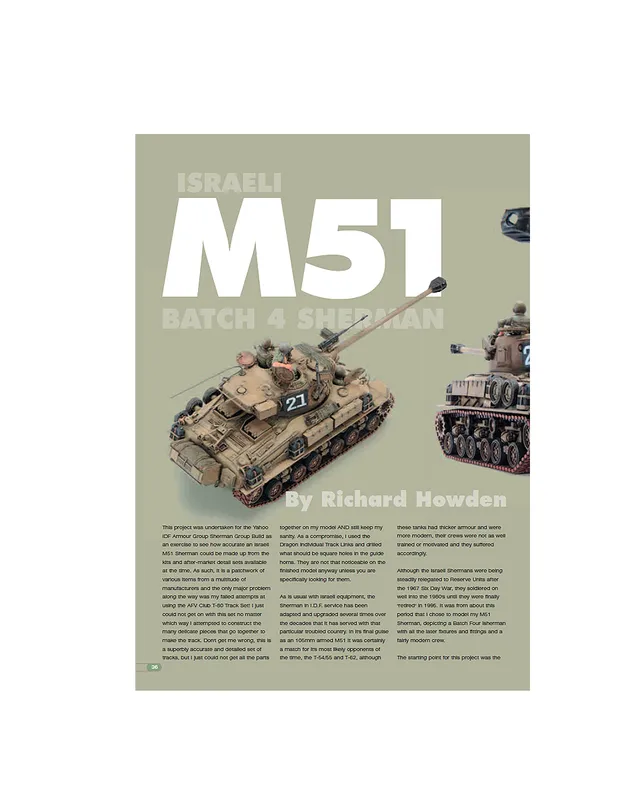 AFV Modeller 18 articolo PDF Israeli M51 Sherman carri