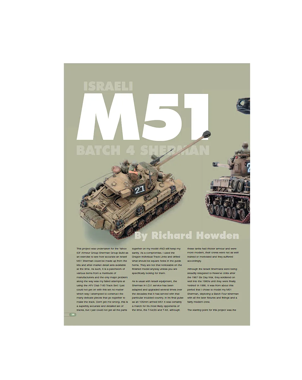 AFV Modeller 18 articolo PDF Israeli M51 Sherman carri