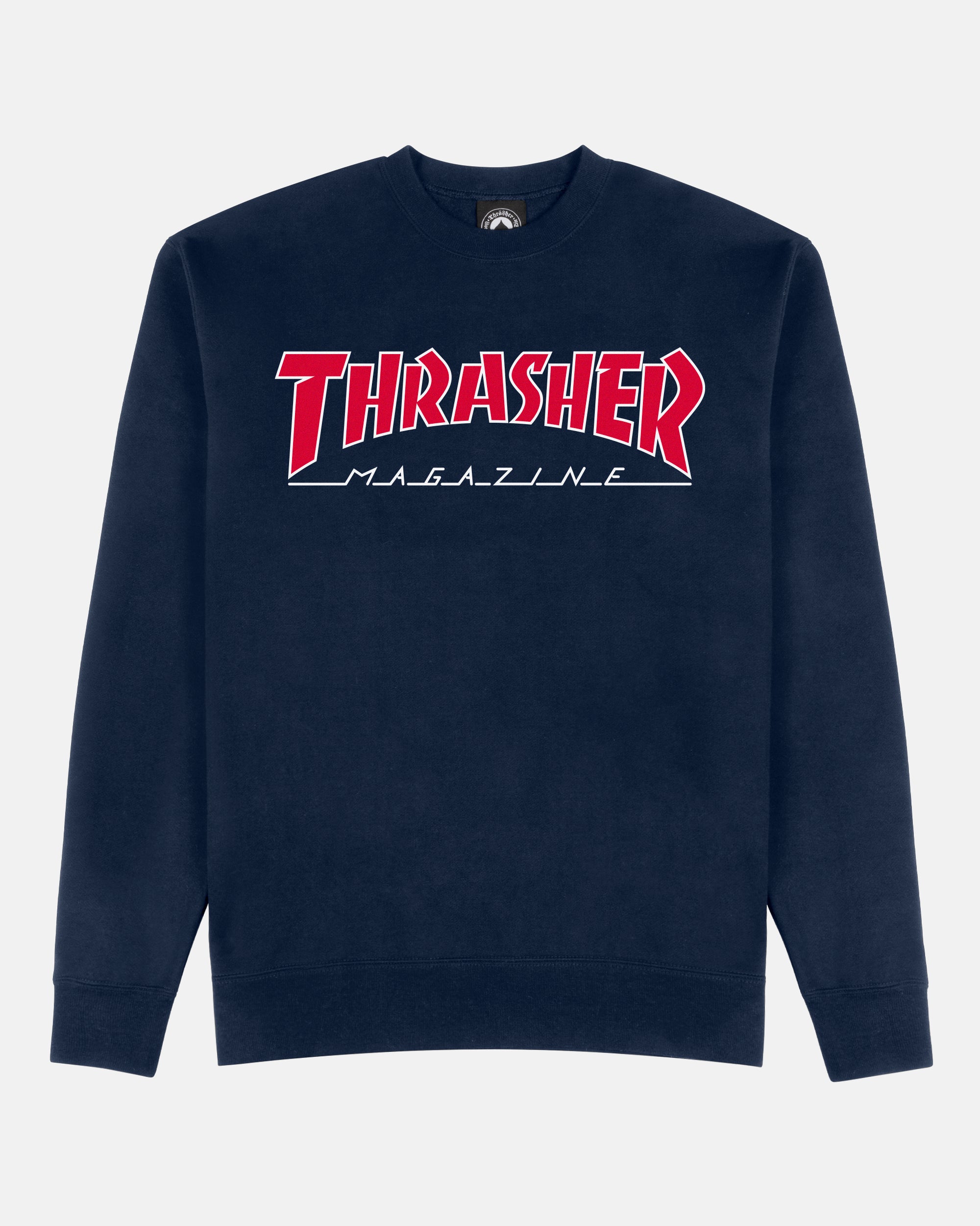 Thrasher Outlined Crewneck felpa girocollo navy misto cotone