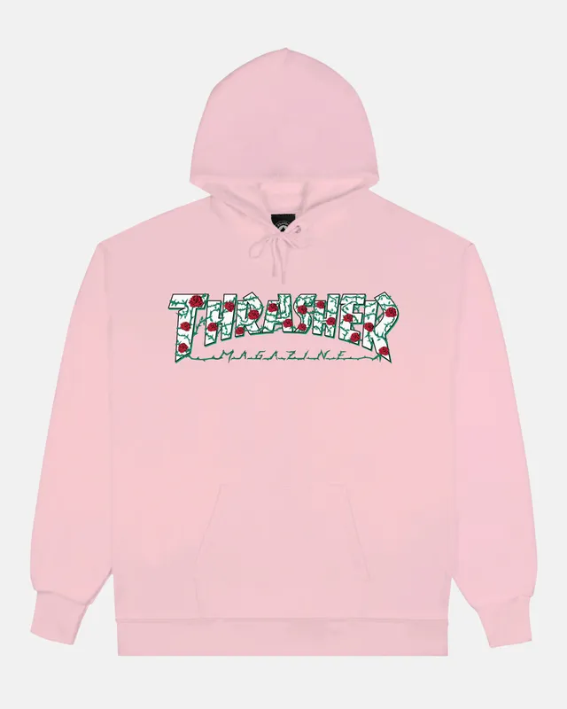 Thrasher Roses felpa con cappuccio rosa cotone