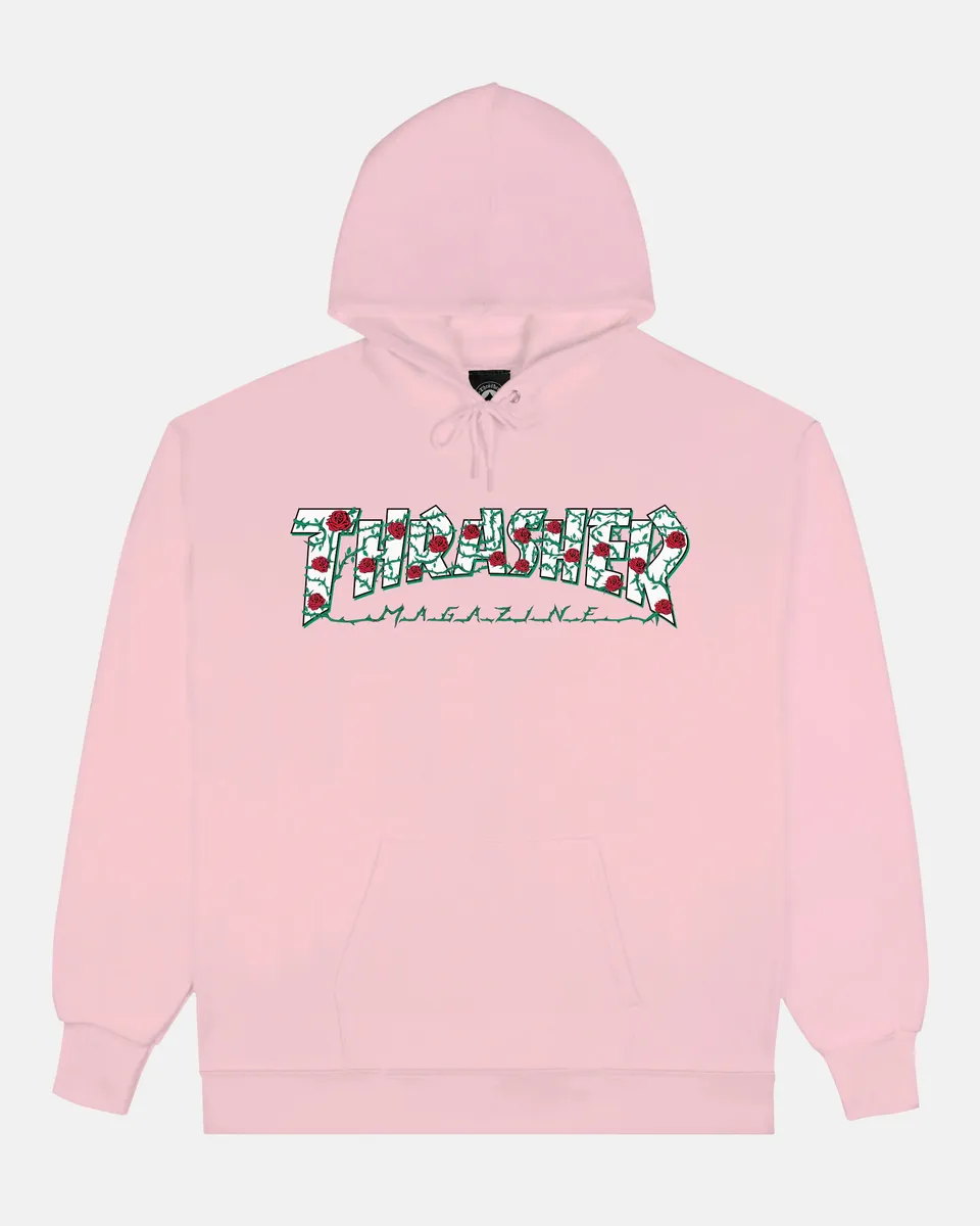 Thrasher Roses felpa con cappuccio rosa cotone