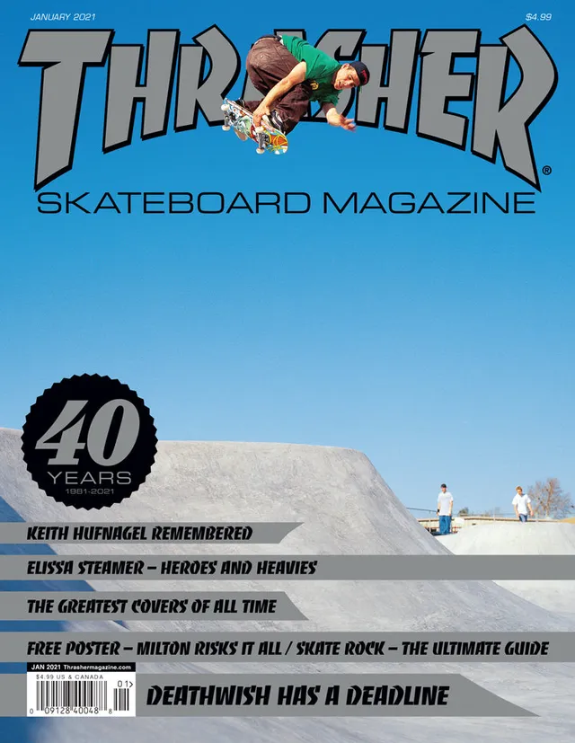 Thrasher Magazine gennaio 2021 rivista 40° anniversario