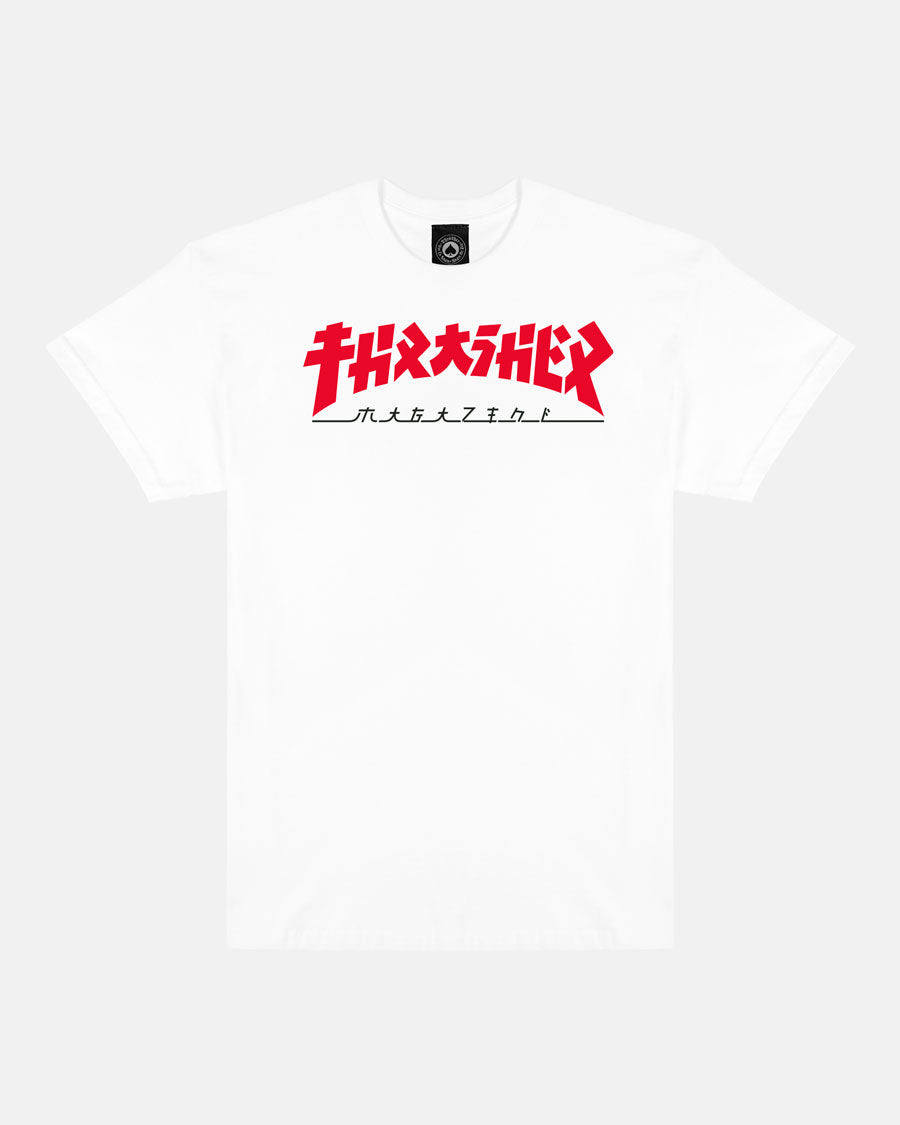 Thrasher Godzilla t-shirt bianca cotone USA centro petto