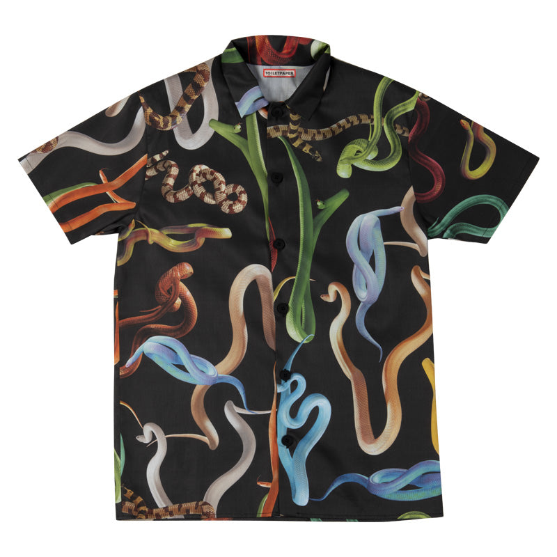 TOILETPAPER Snakes Black pigiama corto S/M in raso cotone